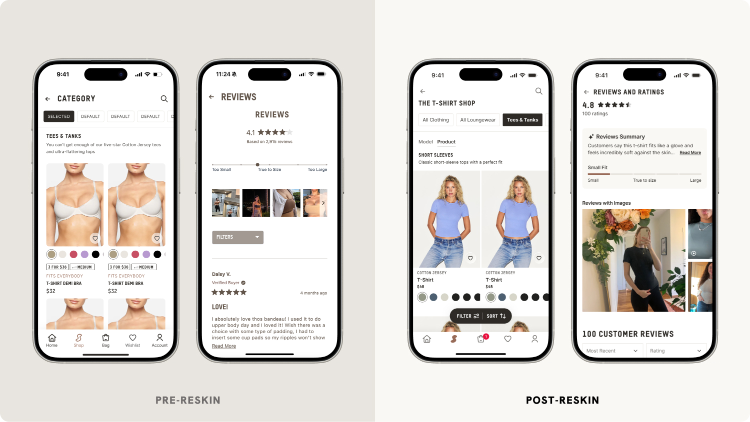 photo collage of skims' brand identity