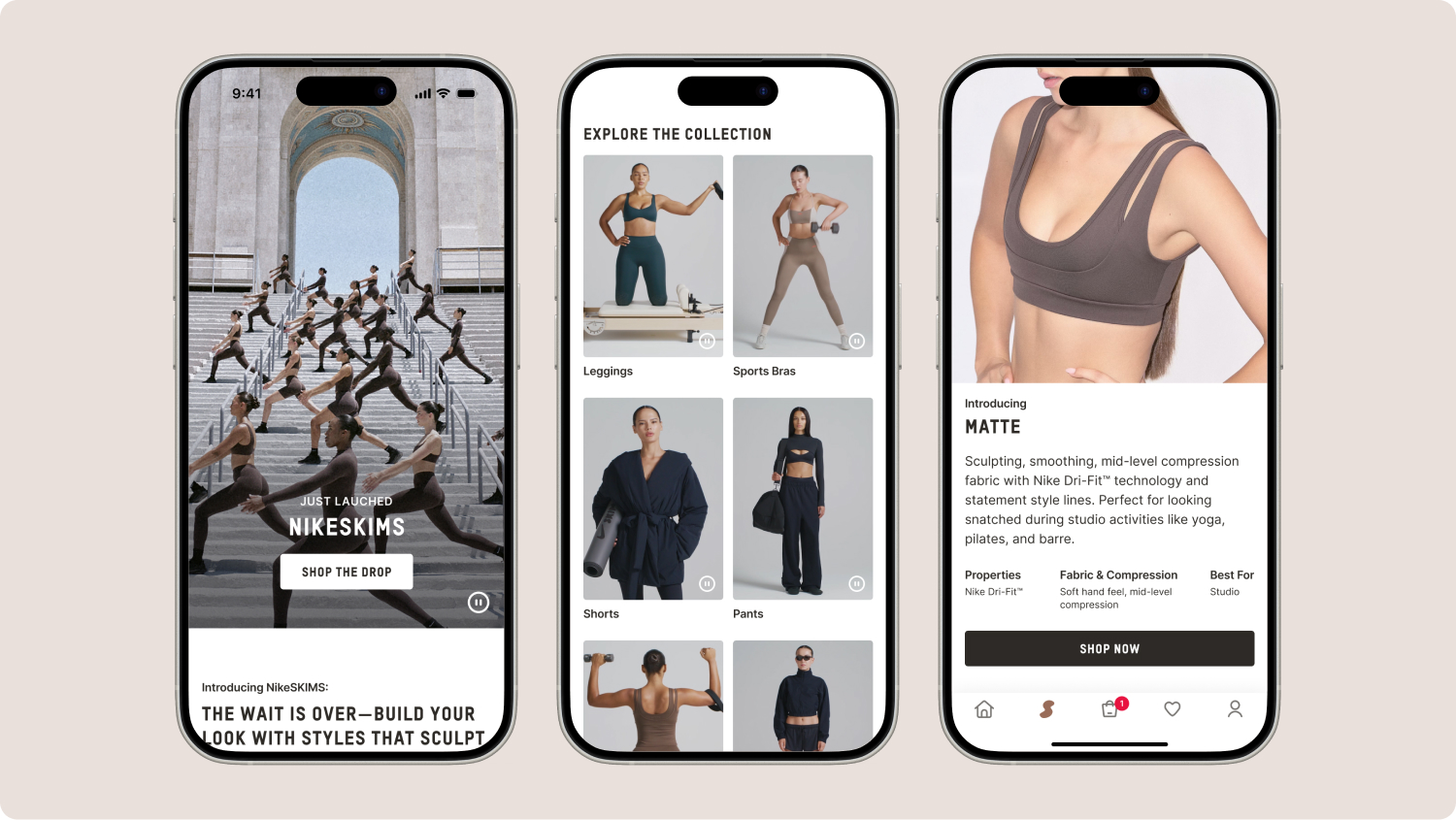 photo collage of skims' brand identity